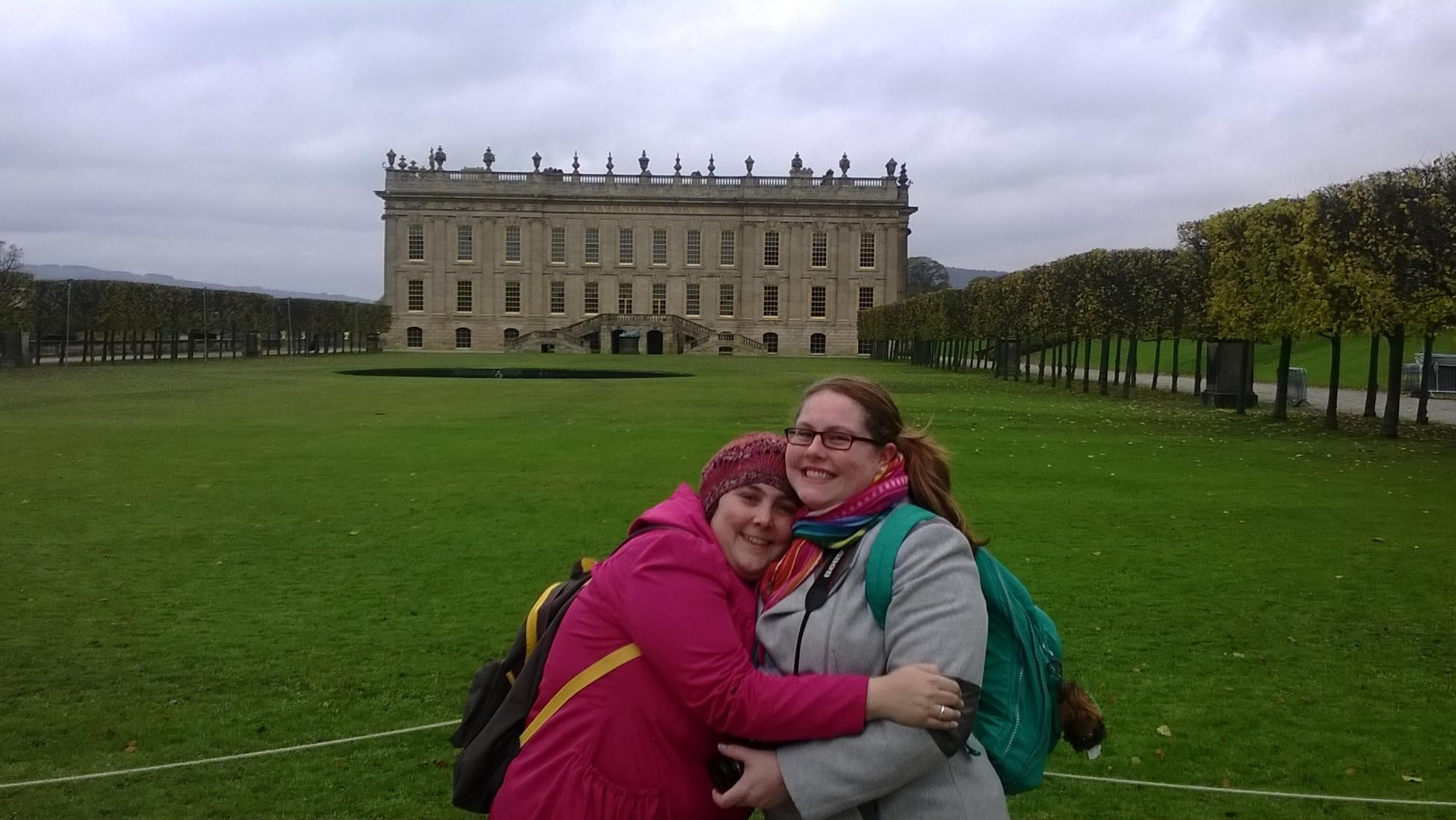 Lisa and Nancy in front of Chatsworth.