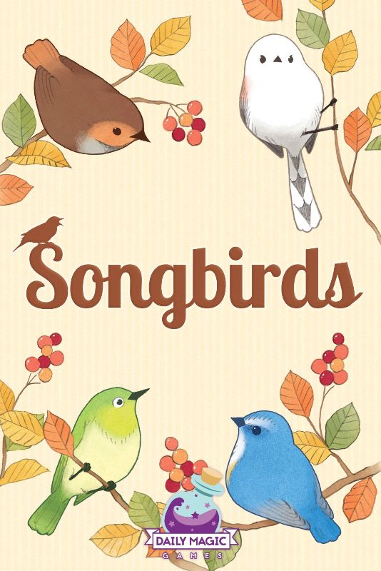 Box cover art of smol birbs for the tabletop game Songbirds