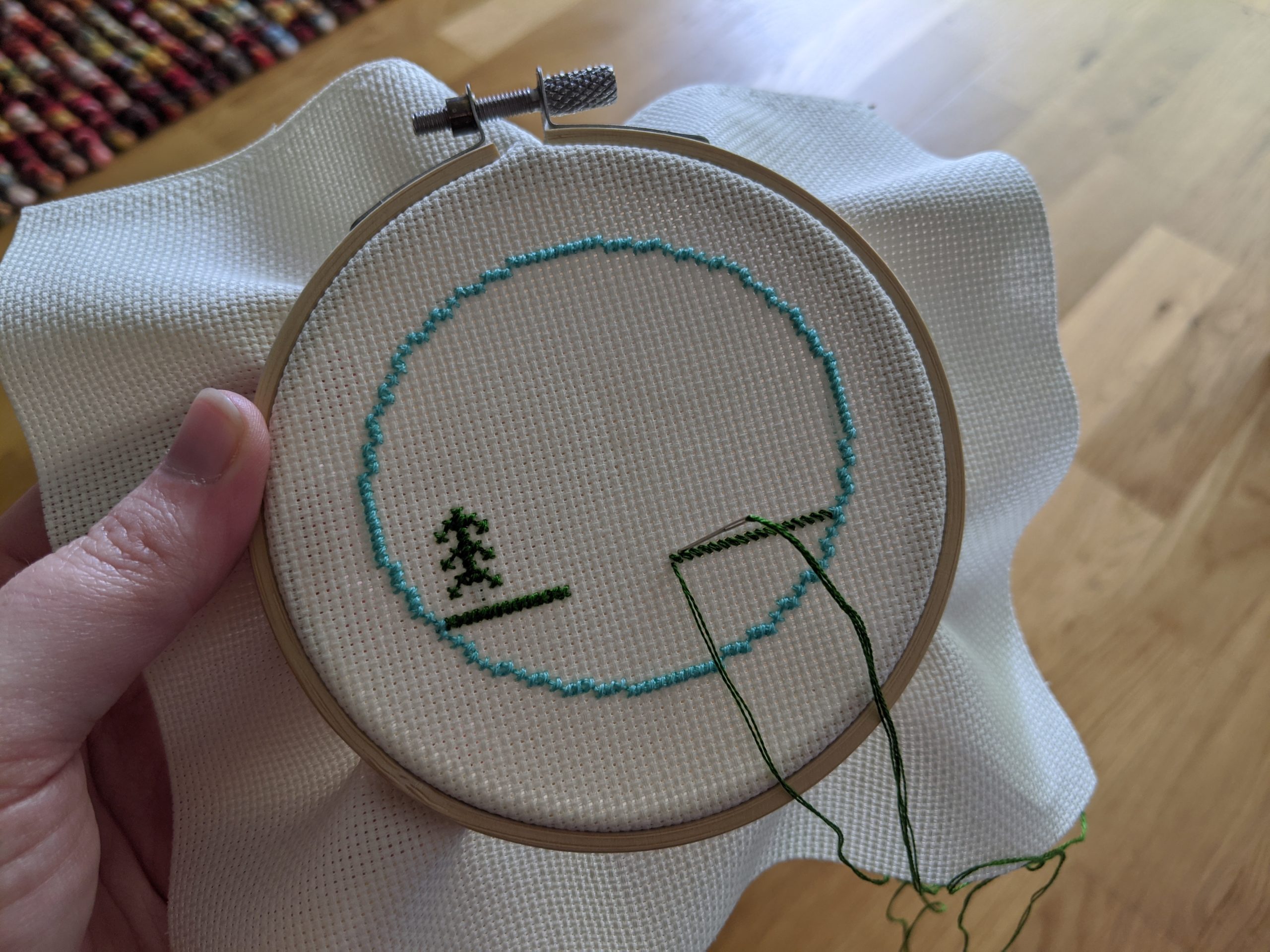 cross-stitch in progress