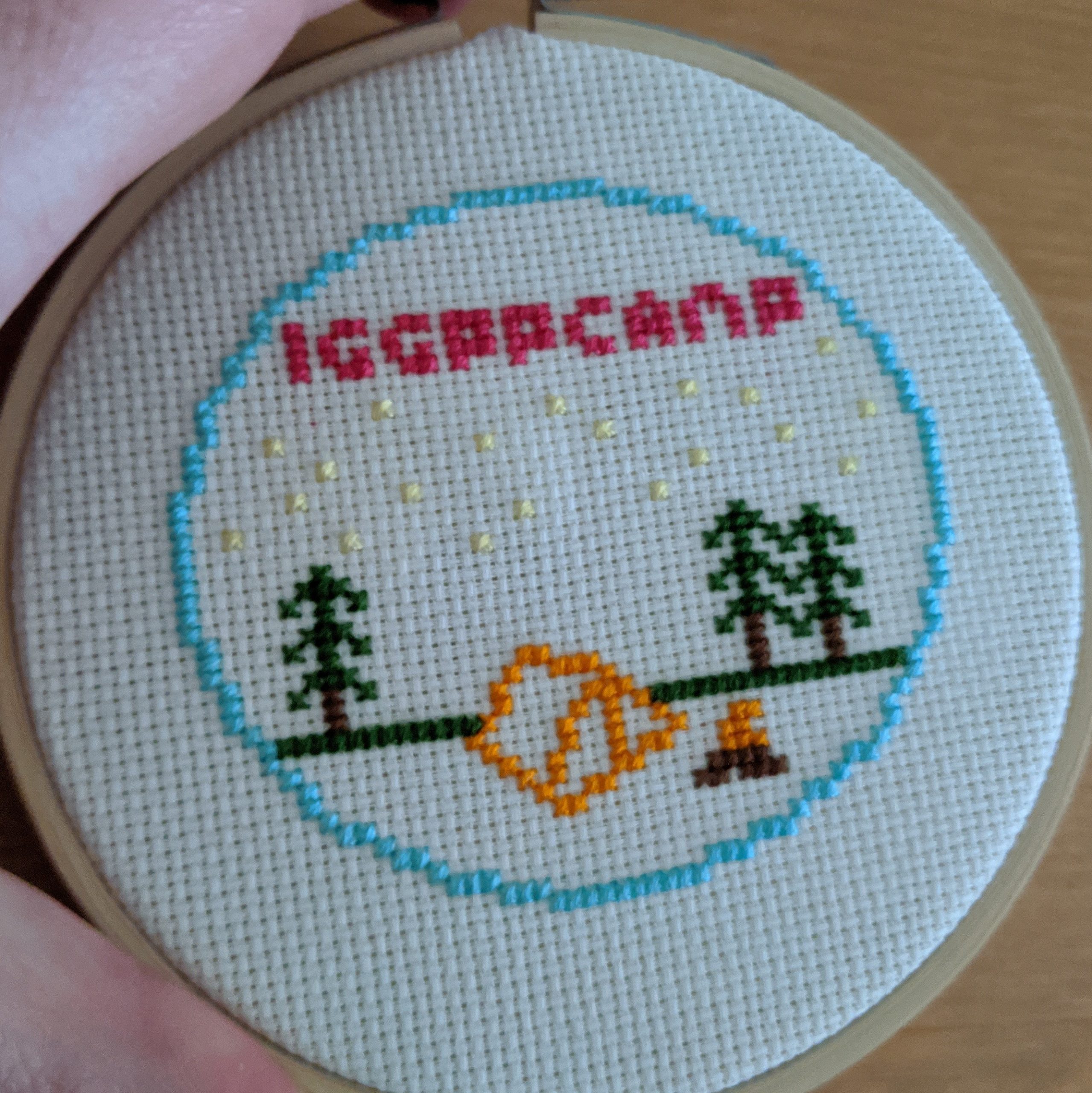 completed cross-stitch