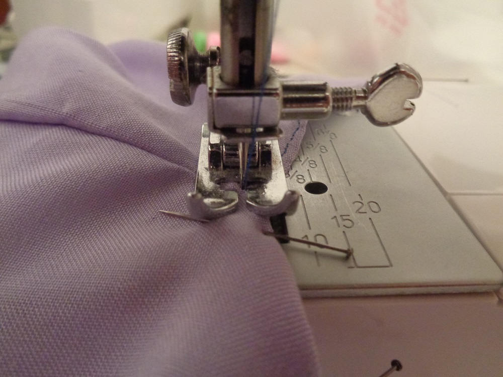Sewing the double fold hem