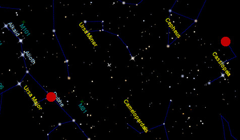 Ursa Major and Cassipeia (Sky Map)