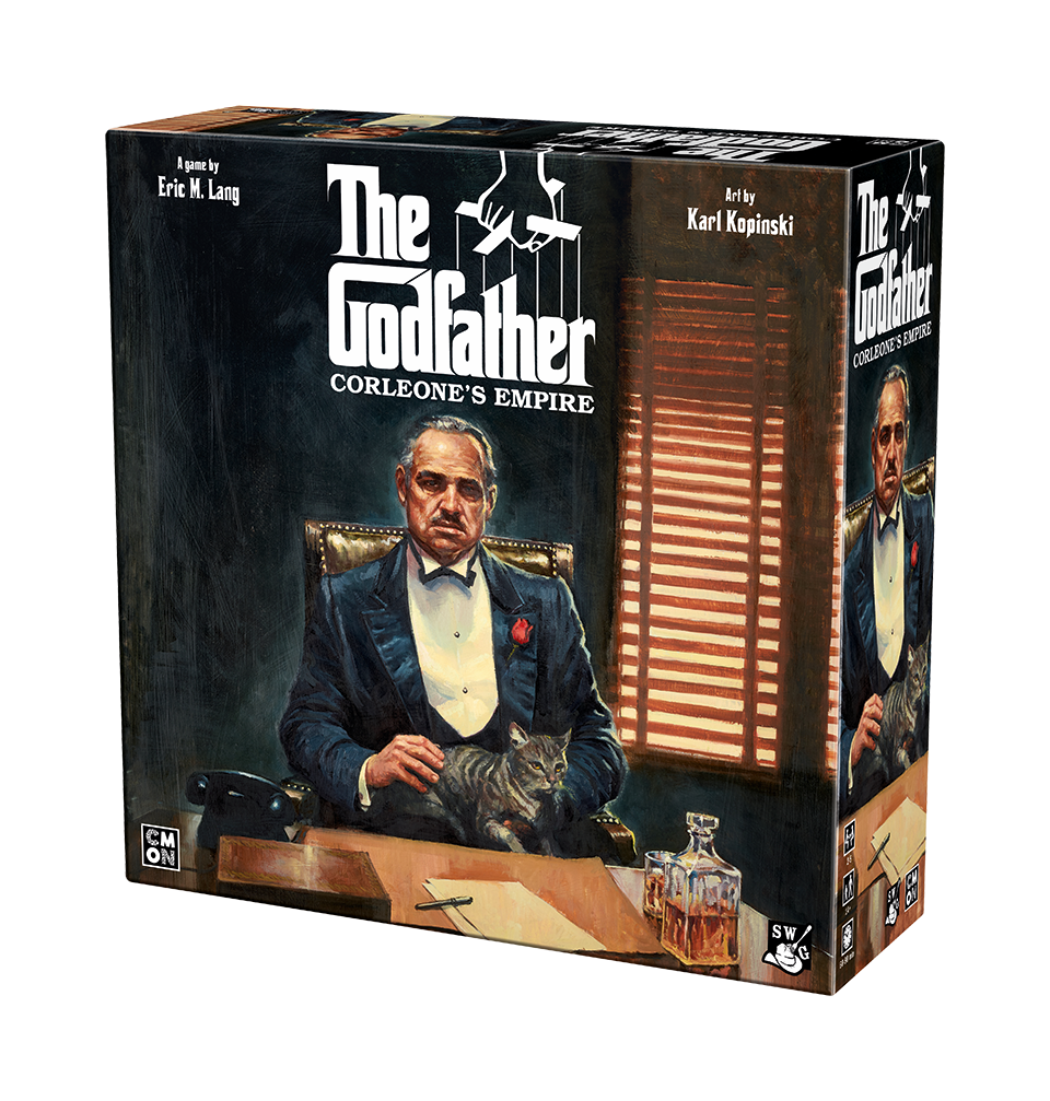 Box cover art for The Godfather board game.