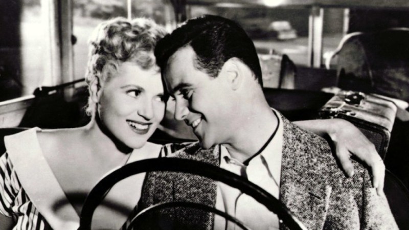 Screen capture from It Should Happen to You with Jack Lemmon and Judy Holliday