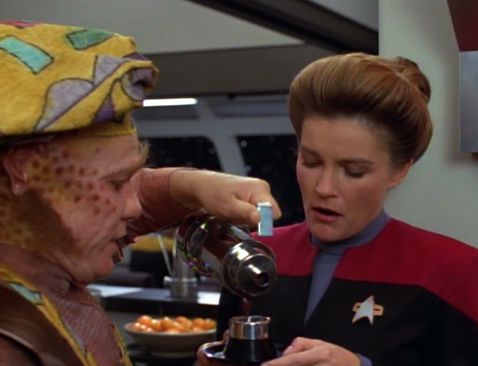 Janeway getting coffee